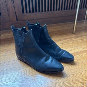 Black Leather Women's Ankle Boots